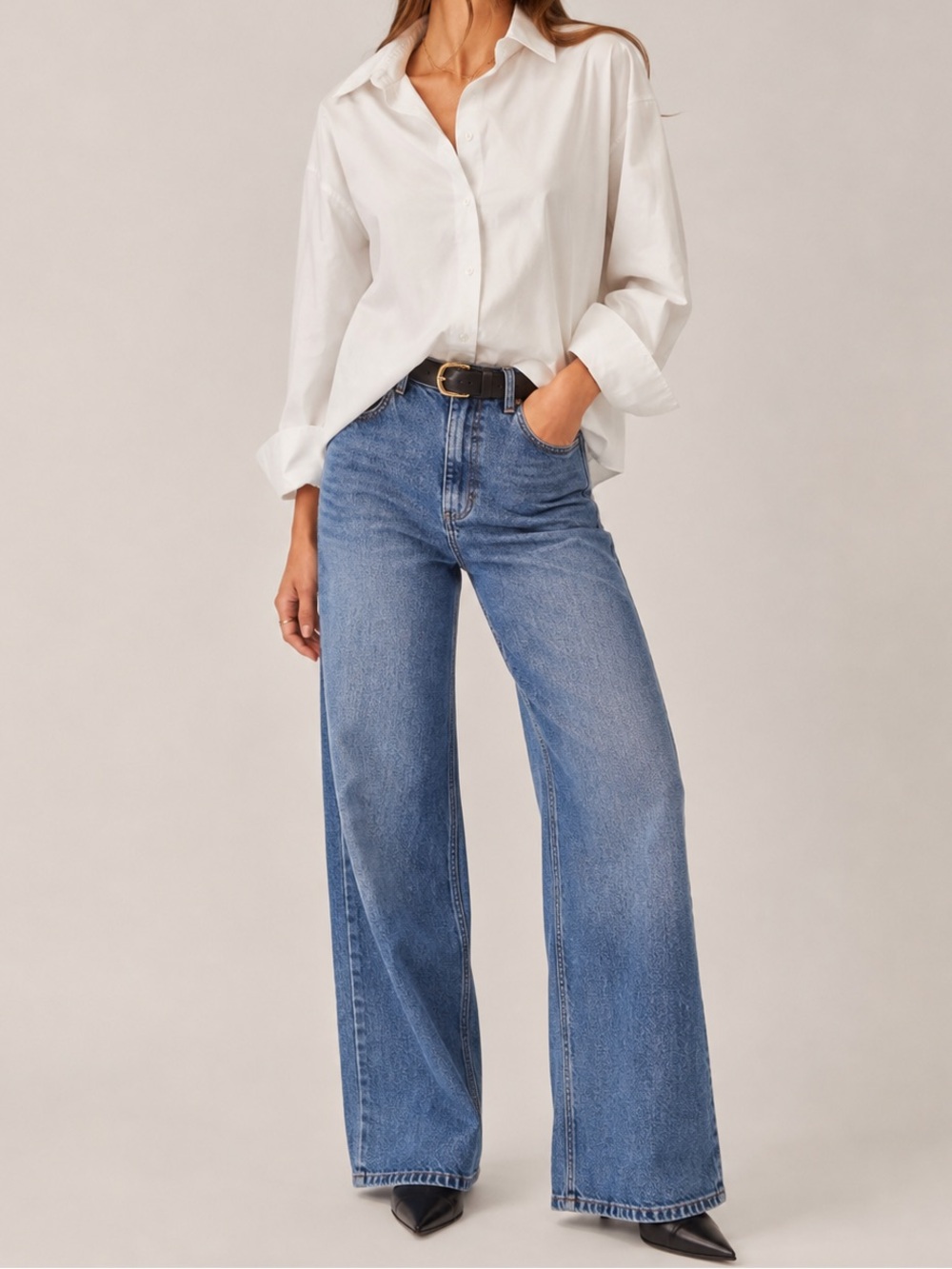 NWT soldout.nyc Everything Shirt White Cotton Collared Button-Up Long Sleeve S